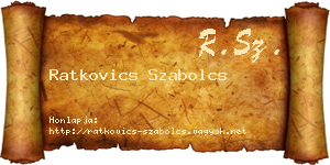 Ratkovics Szabolcs névjegykártya