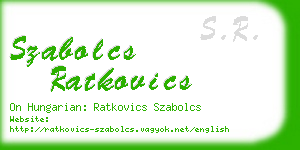 szabolcs ratkovics business card